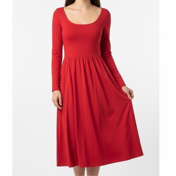 Reformation long sleeve flare midi dress - Picture 2 of 9